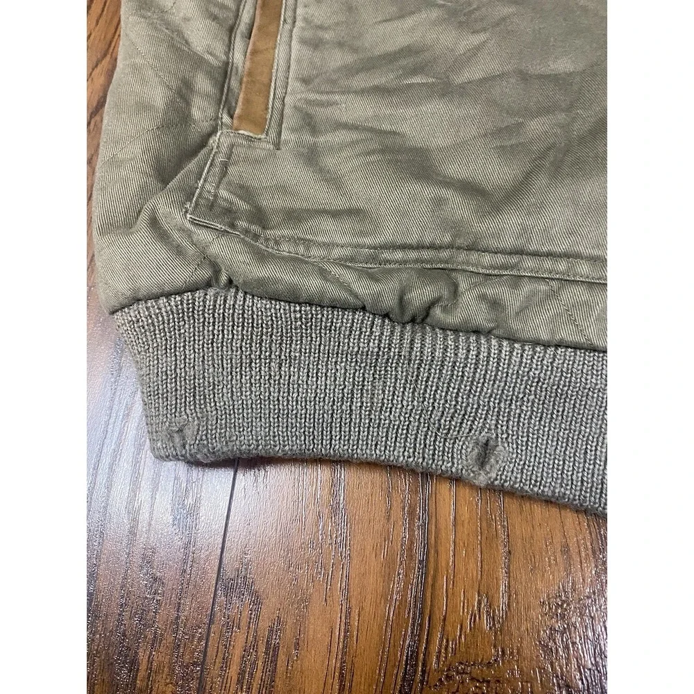 Vtg 80s Banana Republic Safari Vest Quilted Leather‎ Trim Men's XL Tan